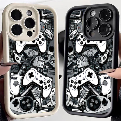 Case For iPhone 16E 14 16 Pro Max Cases iPhone 15 Case Game Controller Graphic Case For iPhone 11 12 13 XS X 7 8 Plus SE2 Cover