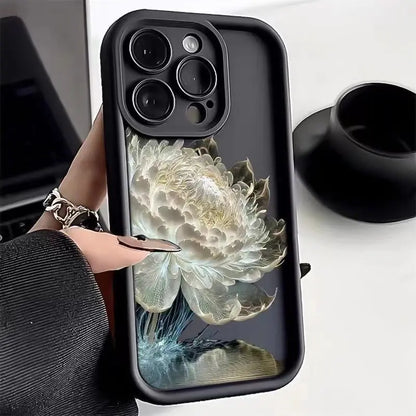 Flower Matte Phone Case for iPhone Shockproof Cover