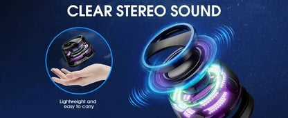 XIKCU Portable Bluetooth Speaker G200 RGB Lighting Magnetic Speaker BT5.0 Mini Sound Box 7 Hours Playback Phone Holder