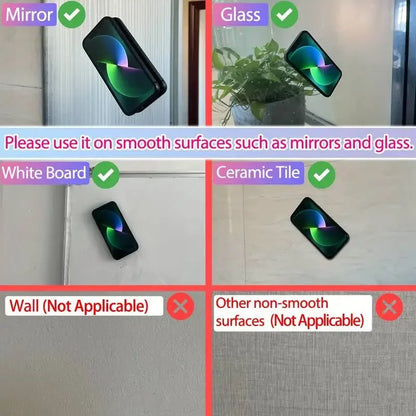 Mat Multifunctional Suction Cup Wall Stand Square Anti-Slip Single-Sided Case Mount Back Sticker