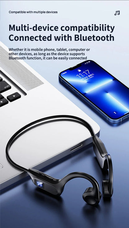 Xiaomi X7 Wireless Bone Conduction Earphone Sport Bluetooth Compatible Memory Card Digital Display With Mic For Sports Earbuds
