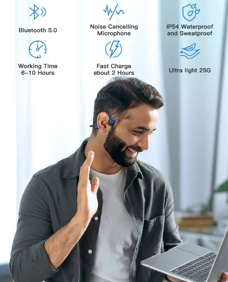 JCI Bone Conduction Headphones Titanium Lightweight