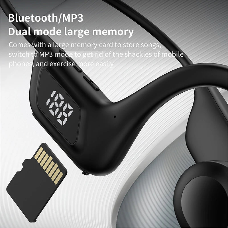 Xiaomi X7 Wireless Bone Conduction Earphone Sport Bluetooth Compatible Memory Card Digital Display With Mic For Sports Earbuds