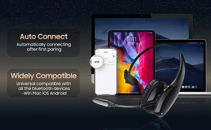 Trucker Bluetooth Headset, Wireless Headset with Mic