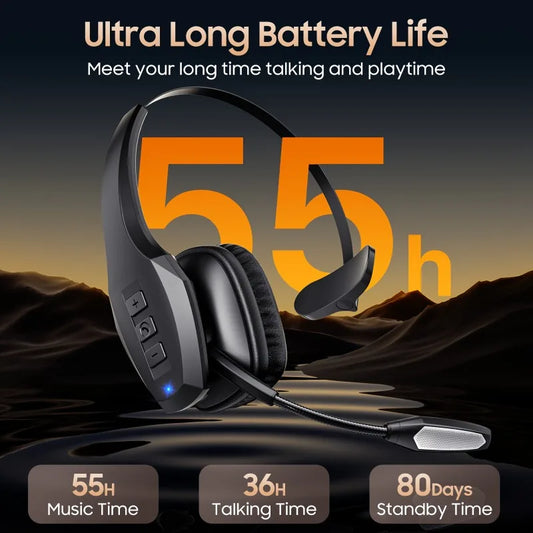 Trucker Bluetooth Headset with 55H of Talk Time All-Day Comfort