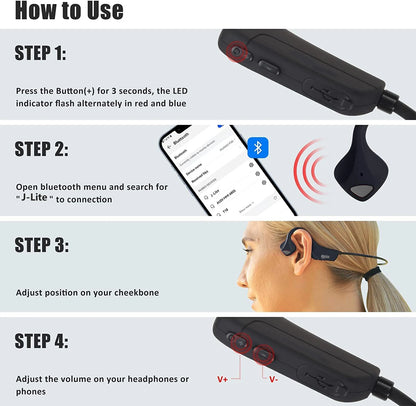 JCI Bone Conduction Headphones Titanium Lightweight