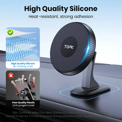TOPK for MagSafe Car Phone Mount, Strong Magnet 360°