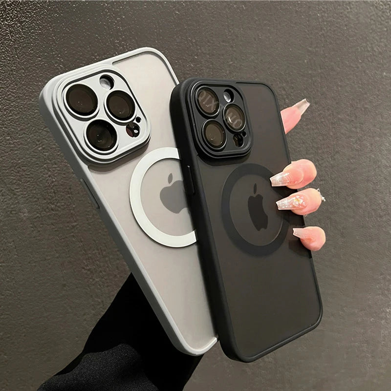 Transparent For Magesafe Magnetic Wireless Charge Case For iPhone