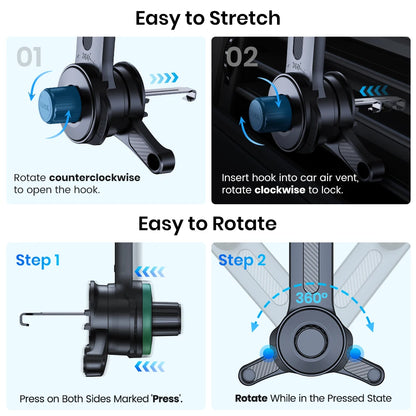 TOPK Fits MagSafe Car Phone Holder, Strong Magnetic