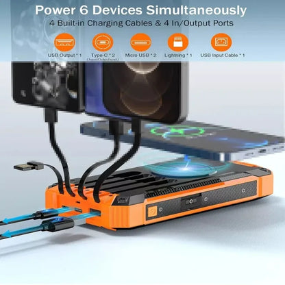 Solar Power Bank 20000mAh Wireless Charger