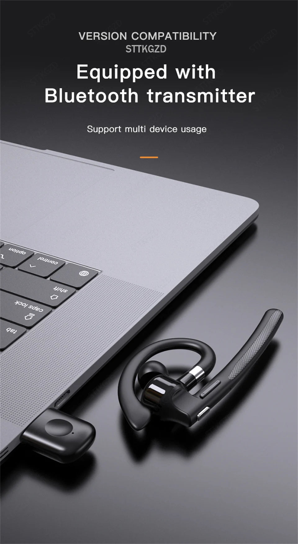 Wireless Headphones With Dual Microphone Bluetooth Earphone ENC Noise Cancelling Hands-free Headset Busines Auriculares Driving