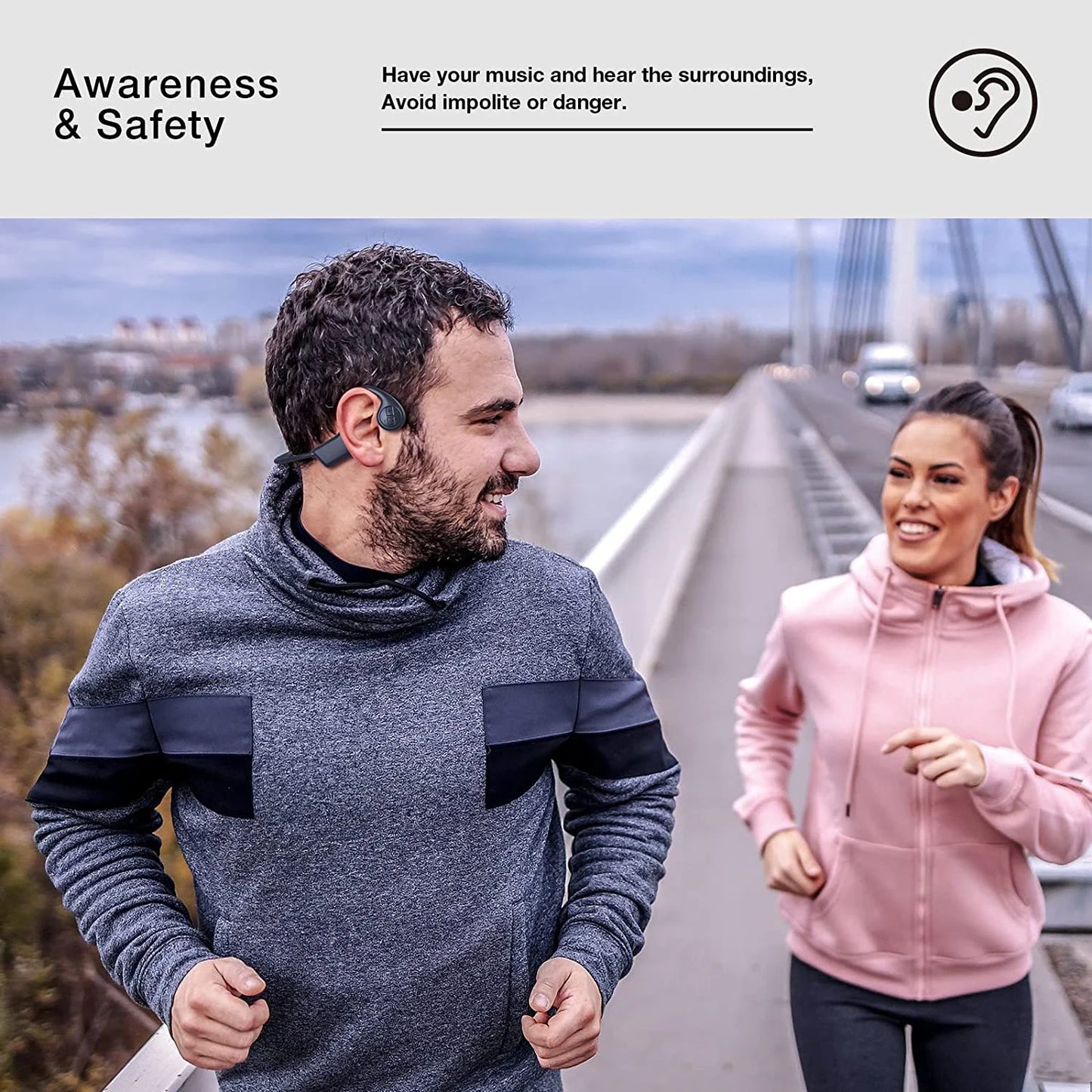 IP55 Sweatproof with Built-in Mic for Sports Bone Conduction
