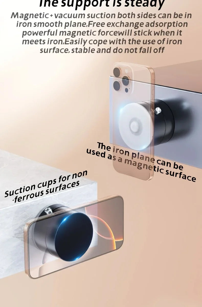 2025 New Model 360-Degree Rotating Aluminum Alloy Magnetic Vacuum Suction Cup