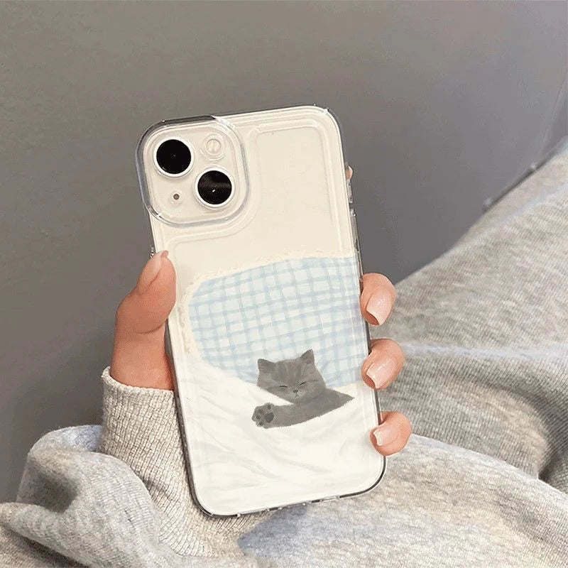 Dog Cat Couple Phone Case For iPhone