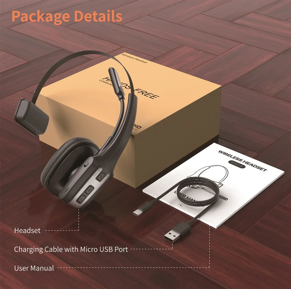 Trucker Bluetooth Headset, Wireless Headset with Mic