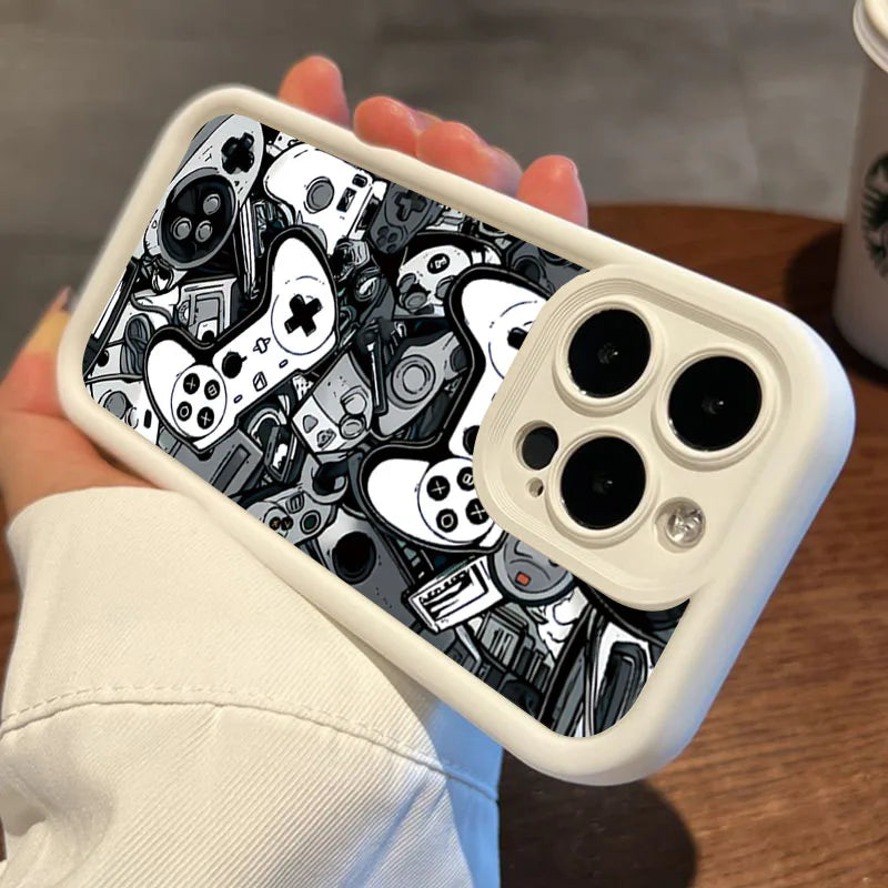 Case For iPhone 16E 14 16 Pro Max Cases iPhone 15 Case Game Controller Graphic Case For iPhone 11 12 13 XS X 7 8 Plus SE2 Cover
