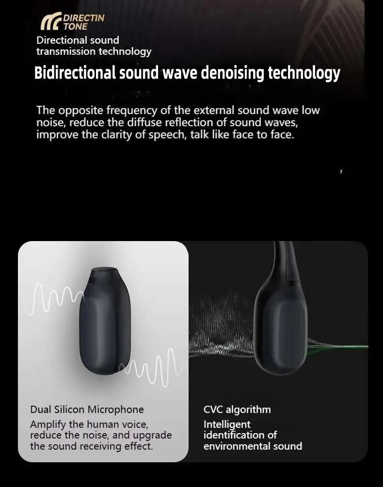 G06 Bone Conduction Bluetooth Earphones Waterproof Dual Mic Noise Reduction