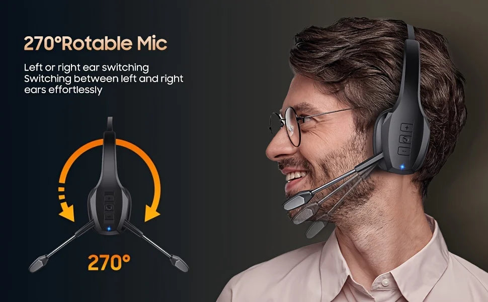 Trucker Bluetooth Headset with 55H of Talk Time All-Day Comfort
