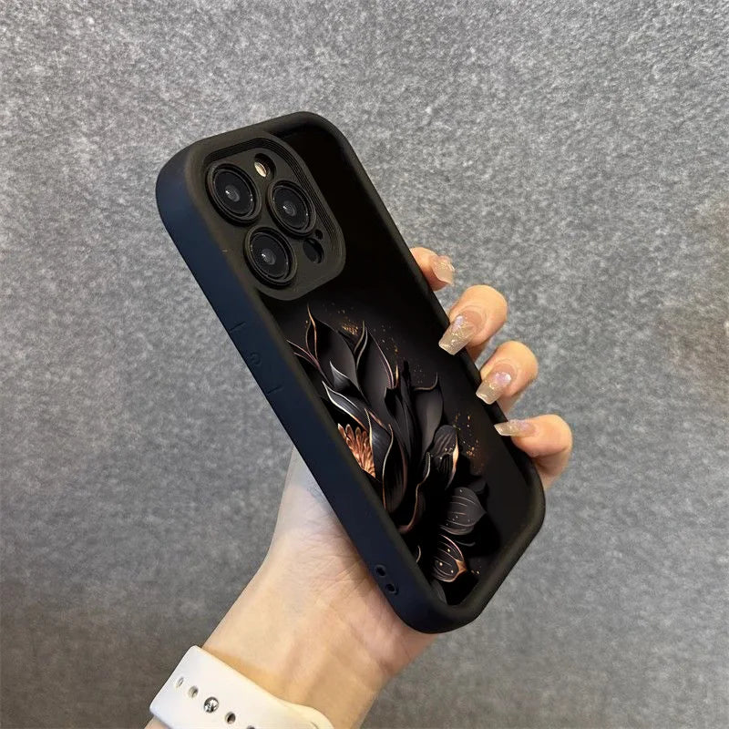 Flower Matte Phone Case for iPhone Shockproof Cover