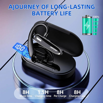 Mpow YYK530 Bluetooth Business Earpiece V5.3 Noise Cancellation Wireless Trucker Handsfree Earphone In Ear 12H Talk Time Headset