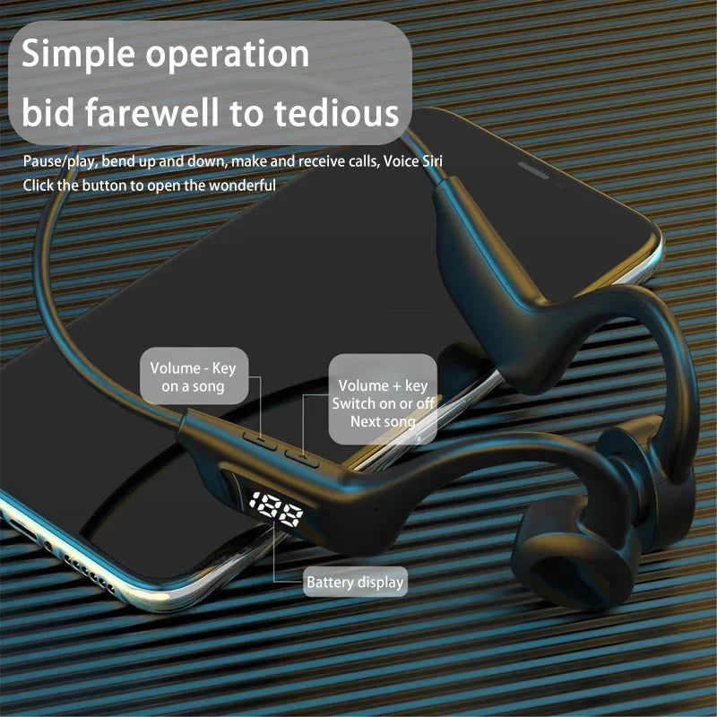 Xiaomi X7 Wireless Bone Conduction Earphone Sport Bluetooth Compatible Memory Card Digital Display With Mic For Sports Earbuds