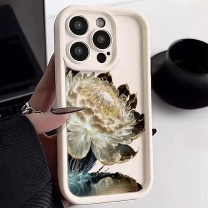 Flower Matte Phone Case for iPhone Shockproof Cover