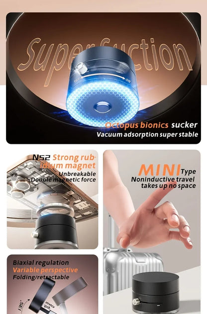 2025 New Model 360-Degree Rotating Aluminum Alloy Magnetic Vacuum Suction Cup