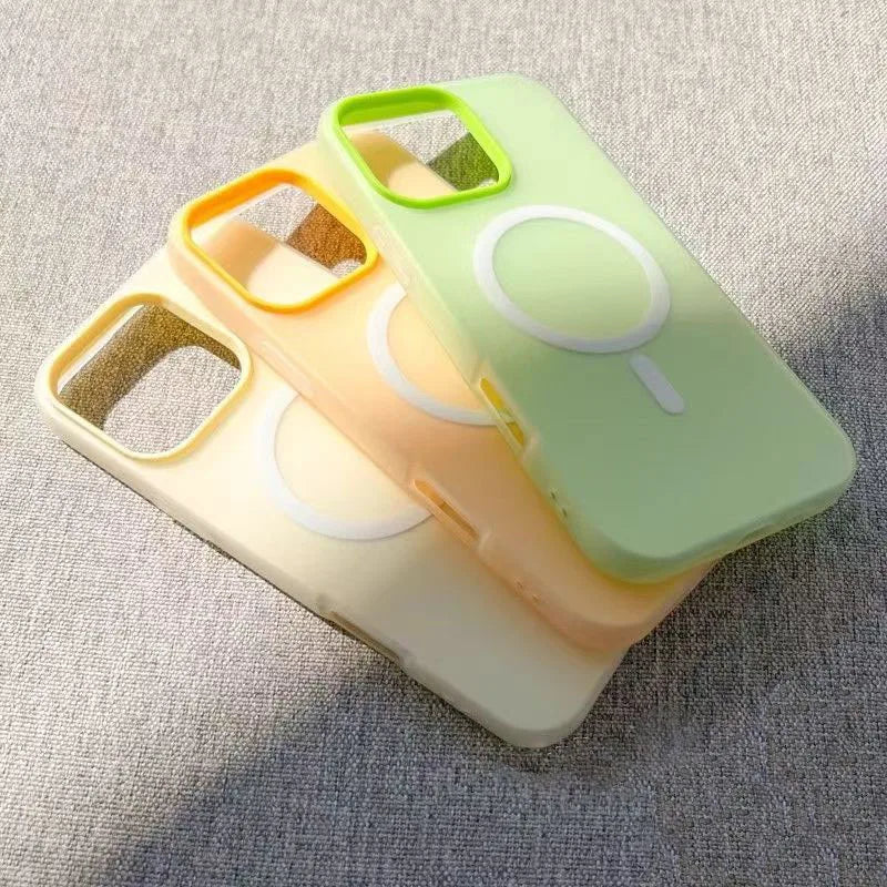 Luxury Candy Magsafe Wireless Charge Matte Phone Case For iPhone