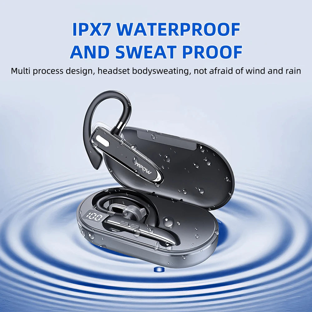 Mpow YYK530 Bluetooth Business Earpiece V5.3 Noise Cancellation Wireless Trucker Handsfree Earphone In Ear 12H Talk Time Headset