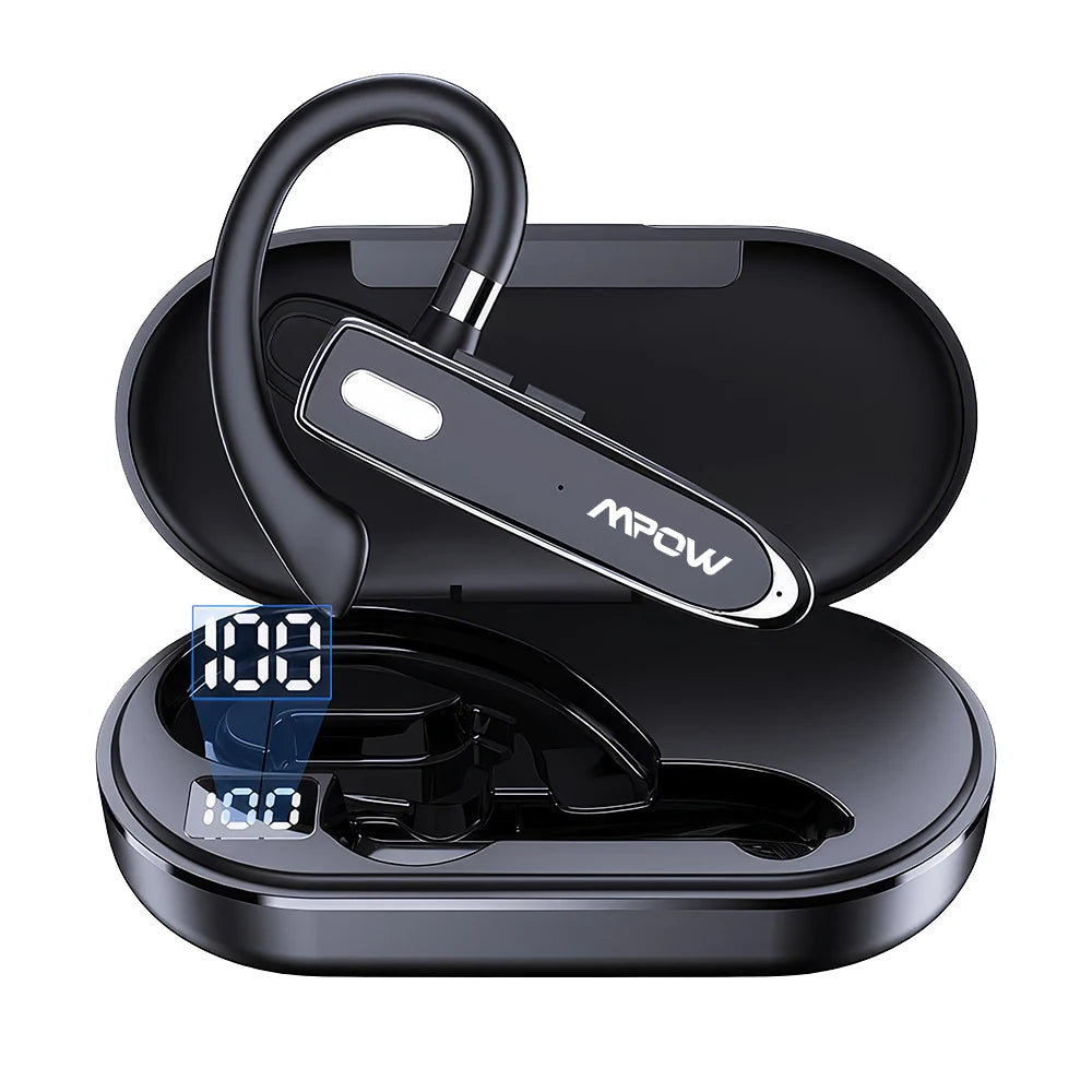 Mpow YYK530 Bluetooth Business Earpiece V5.3 Noise Cancellation Wireless Trucker Handsfree Earphone In Ear 12H Talk Time Headset