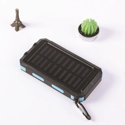 Power Bank 20000mah Solar Panel Dual USB - SOS Light Flash Compass
